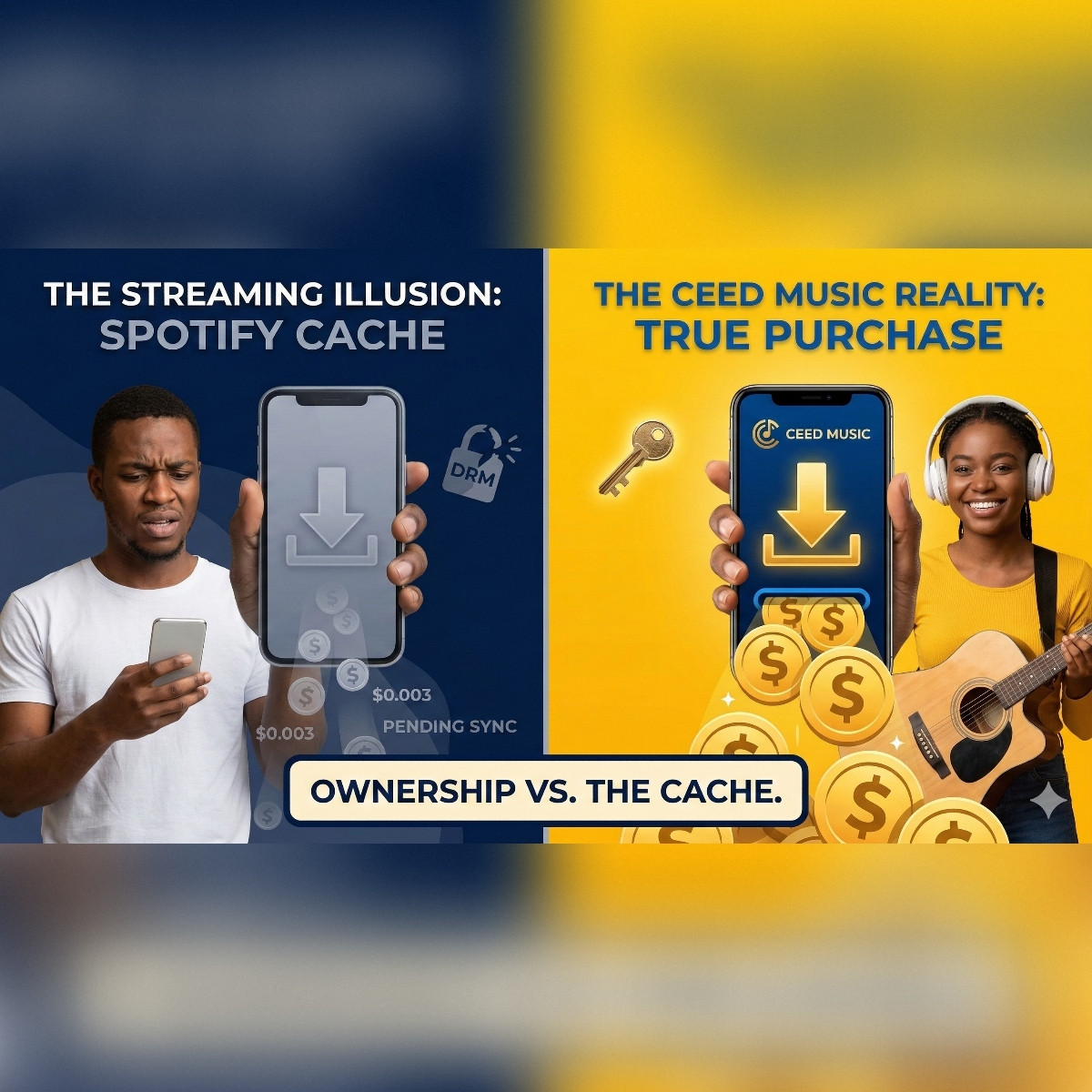 The Streaming Illusion: Why 'Downloading' on Spotify Doesn't Pay the Artist (And How Ceed Music Does)